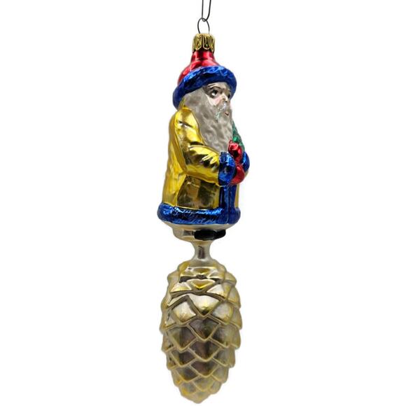 Christopher Radko Pine Cone Santa Bavarian Drop Christmas Tree Ornament 93-142-0 - Picture 3 of 11